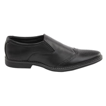 Vardhra Men 100% Genuine Leather - Formal Brogue Slip-on Dress Shoes - Black