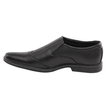 Vardhra Men 100% Genuine Leather - Formal Brogue Slip-on Dress Shoes - Black