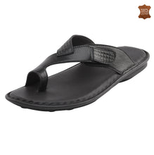 Vardhra Men 100% Genuine Leather - Thong Sandals / Slippers - Black