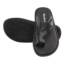 Vardhra Men 100% Genuine Leather - Thong Sandals / Slippers - Black