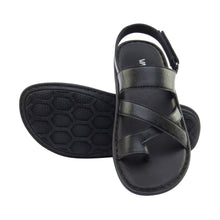 Vardhra Men 100% Genuine Leather - Thong Sandals / Slippers - Black